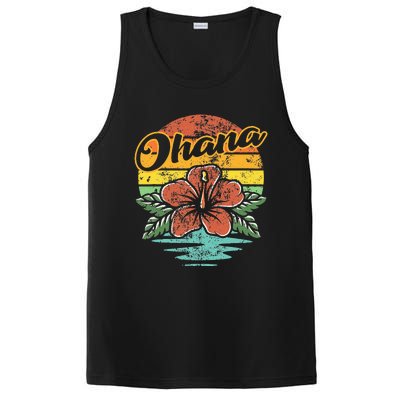 Ohana Hawaiian Family Vintage Retro Hawaii Hibiscus Flower PosiCharge Competitor Tank