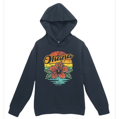 Ohana Hawaiian Family Vintage Retro Hawaii Hibiscus Flower Urban Pullover Hoodie