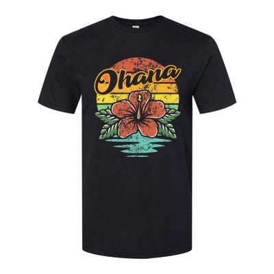 Ohana Hawaiian Family Vintage Retro Hawaii Hibiscus Flower Softstyle CVC T-Shirt