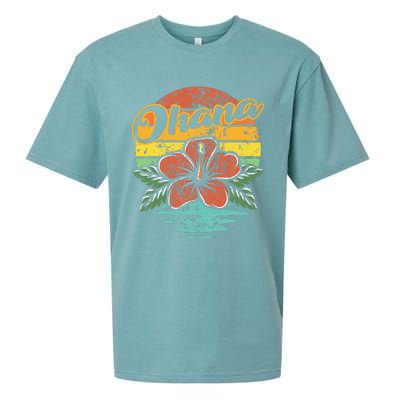 Ohana Hawaiian Family Vintage Retro Hawaii Hibiscus Flower Sueded Cloud Jersey T-Shirt