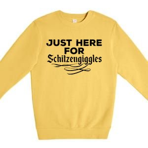 Oktoberfest Here For Schitzengiggles Funny German Premium Crewneck Sweatshirt