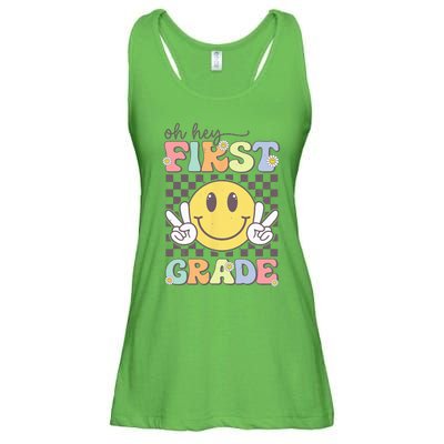 Oh Hey First Grade Hippie Smile Face 1st Grade Team Ladies Essential Flowy Tank