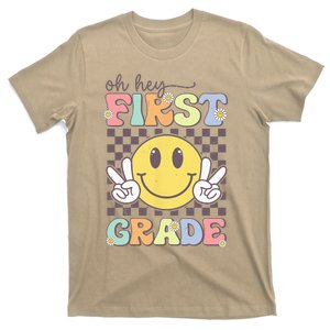 Oh Hey First Grade Hippie Smile Face 1st Grade Team T-Shirt