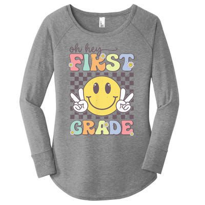 Oh Hey First Grade Hippie Smile Face 1st Grade Team Women's Perfect Tri Tunic Long Sleeve Shirt