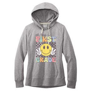 Oh Hey First Grade Hippie Smile Face 1st Grade Team Women's Fleece Hoodie