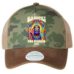 Old Hippies For Harris 2024 Kamala Harris Madam President Legacy Tie Dye Trucker Hat