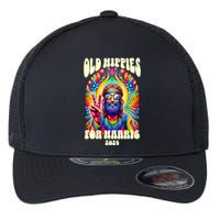 Old Hippies For Harris 2024 Kamala Harris Madam President Flexfit Unipanel Trucker Cap