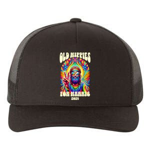 Old Hippies For Harris 2024 Kamala Harris Madam President Yupoong Adult 5-Panel Trucker Hat