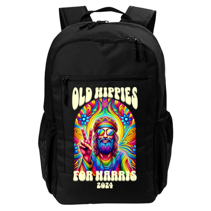 Old Hippies For Harris 2024 Kamala Harris Madam President Daily Commute Backpack