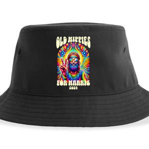 Old Hippies For Harris 2024 Kamala Harris Madam President Sustainable Bucket Hat