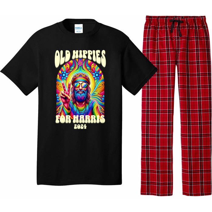 Old Hippies For Harris 2024 Kamala Harris Madam President Pajama Set