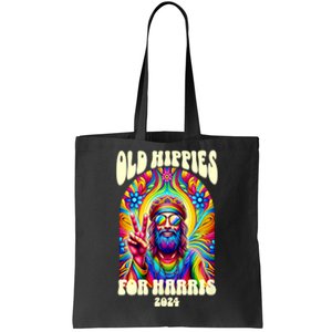 Old Hippies For Harris 2024 Kamala Harris Madam President Tote Bag