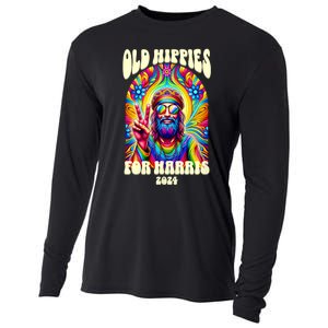 Old Hippies For Harris 2024 Kamala Harris Madam President Cooling Performance Long Sleeve Crew