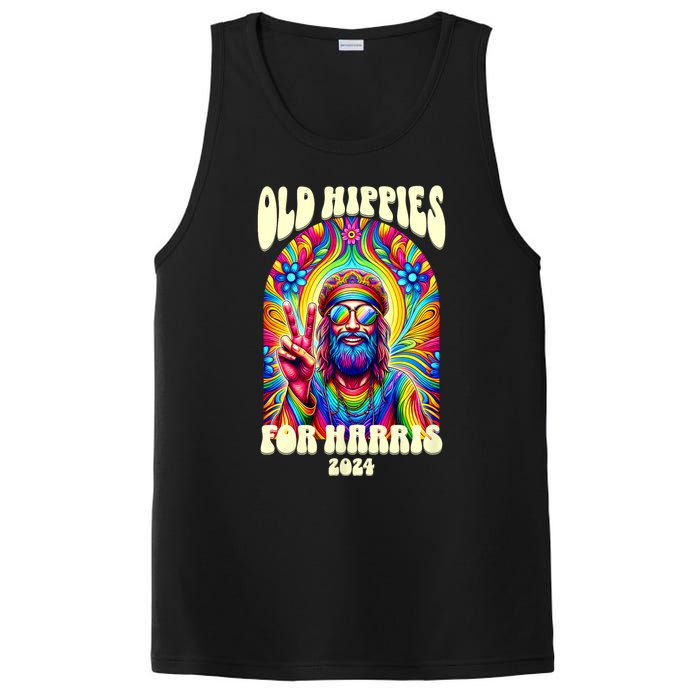 Old Hippies For Harris 2024 Kamala Harris Madam President PosiCharge Competitor Tank