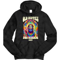 Old Hippies For Harris 2024 Kamala Harris Madam President Tie Dye Hoodie