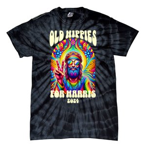 Old Hippies For Harris 2024 Kamala Harris Madam President Tie-Dye T-Shirt