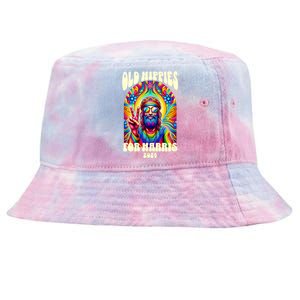 Old Hippies For Harris 2024 Kamala Harris Madam President Tie-Dyed Bucket Hat