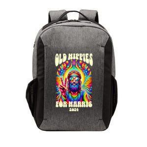 Old Hippies For Harris 2024 Kamala Harris Madam President Vector Backpack