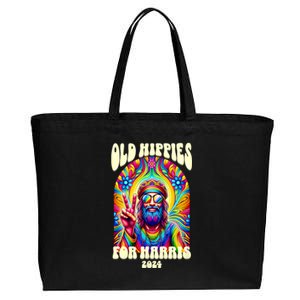 Old Hippies For Harris 2024 Kamala Harris Madam President Cotton Canvas Jumbo Tote