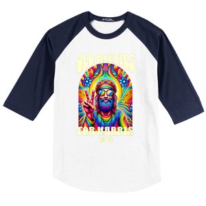 Old Hippies For Harris 2024 Kamala Harris Madam President Baseball Sleeve Shirt