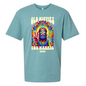 Old Hippies For Harris 2024 Kamala Harris Madam President Sueded Cloud Jersey T-Shirt