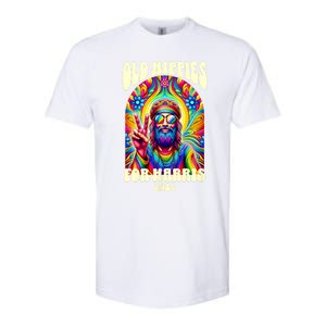 Old Hippies For Harris 2024 Kamala Harris Madam President Softstyle CVC T-Shirt