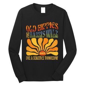 Old Hippies For Harris Waltz 2024 Election Kamala Harris Long Sleeve Shirt