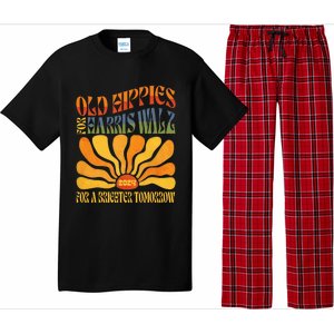 Old Hippies For Harris Waltz 2024 Election Kamala Harris Pajama Set