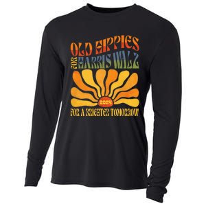 Old Hippies For Harris Waltz 2024 Election Kamala Harris Cooling Performance Long Sleeve Crew