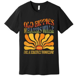 Old Hippies For Harris Waltz 2024 Election Kamala Harris Premium T-Shirt