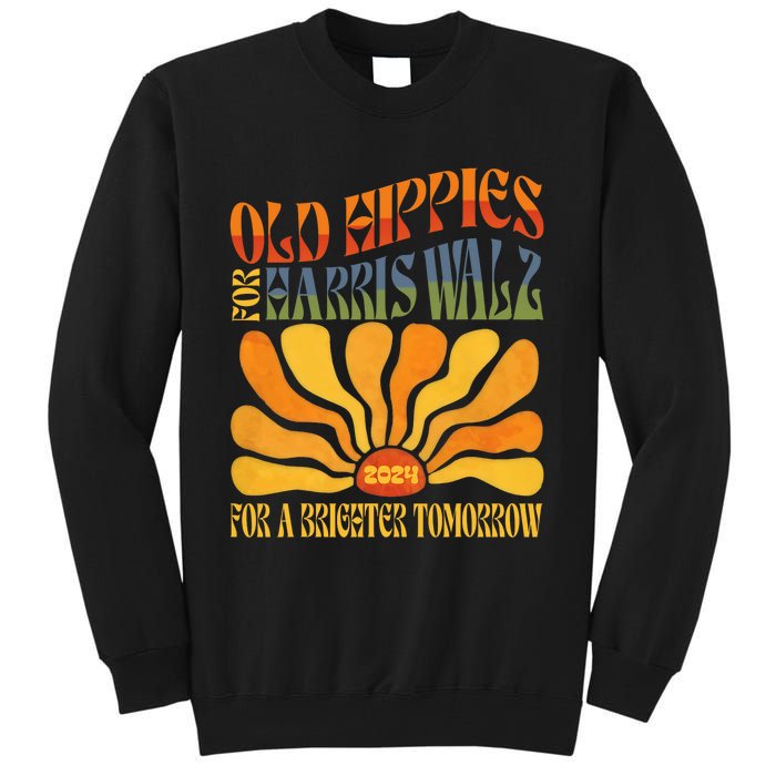 Old Hippies For Harris Waltz 2024 Election Kamala Harris Tall Sweatshirt