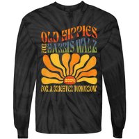 Old Hippies For Harris Waltz 2024 Election Kamala Harris Tie-Dye Long Sleeve Shirt