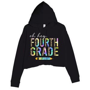 Oh Hey Fourth Grade Back To School Student 4th Grade Teacher Crop Fleece Hoodie