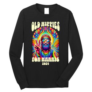 Old Hippies For Harris 2024 Kamala Harris Madam President Long Sleeve Shirt