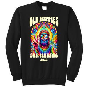 Old Hippies For Harris 2024 Kamala Harris Madam President Tall Sweatshirt