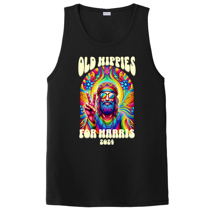 Old Hippies For Harris 2024 Kamala Harris Madam President PosiCharge Competitor Tank