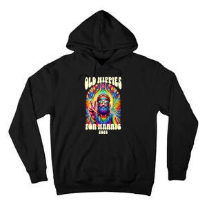 Old Hippies For Harris 2024 Kamala Harris Madam President Tall Hoodie