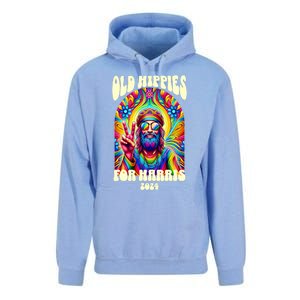 Old Hippies For Harris 2024 Kamala Harris Madam President Unisex Surf Hoodie