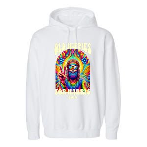 Old Hippies For Harris 2024 Kamala Harris Madam President Garment-Dyed Fleece Hoodie