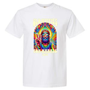 Old Hippies For Harris 2024 Kamala Harris Madam President Garment-Dyed Heavyweight T-Shirt