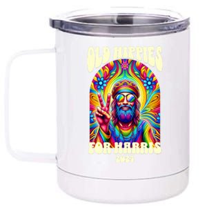 Old Hippies For Harris 2024 Kamala Harris Madam President 12 oz Stainless Steel Tumbler Cup