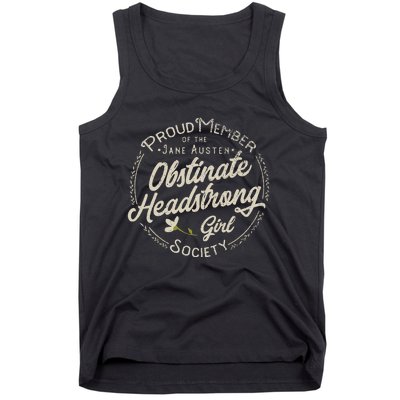 Obstinate Headstrong Girl Jane Austen Pride And Prejudice Tank Top