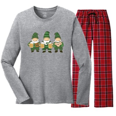 Oktoberfest Holiday Gnomes Women's Long Sleeve Flannel Pajama Set 