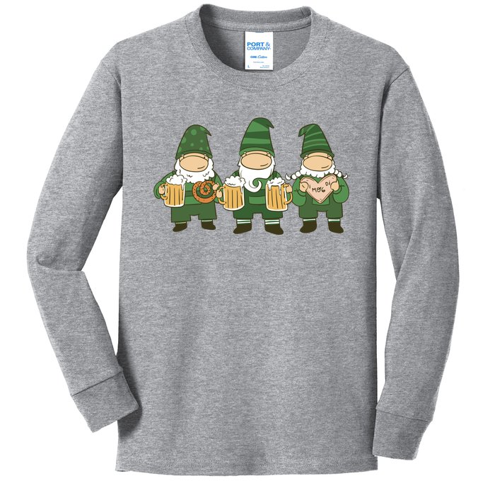 Oktoberfest Holiday Gnomes Kids Long Sleeve Shirt