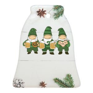 Oktoberfest Holiday Gnomes Ceramic Bell Ornament