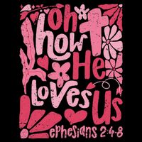 Oh How He Loves Us Boho Valentine Flower Jesus Christian Drawstring Bag