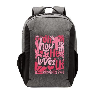 Oh How He Loves Us Boho Valentine Flower Jesus Christian Vector Backpack