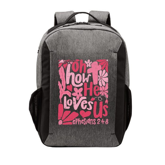 Oh How He Loves Us Boho Valentine Flower Jesus Christian Vector Backpack