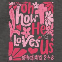 Oh How He Loves Us Boho Valentine Flower Jesus Christian Vector Backpack
