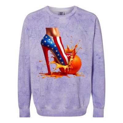 Orange High Heel Crush! Colorblast Crewneck Sweatshirt